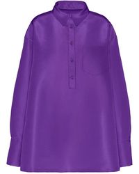 Valentino - Faille Buttoned Long-Sleeved Shirt Dress - Lyst