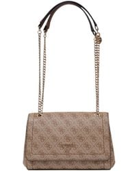 Guess - Monogram Chain Satchel - Lyst