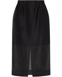 Carolina Herrera - Silk-Organza Midi Skirt - Lyst