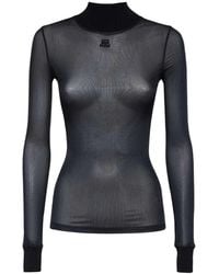 Courreges - Logo-Patch Roll-Neck Top - Lyst