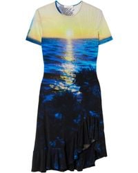 Rabanne - Rabanne Sunset-Printed Second-Skin Jersey Mini Dress - Lyst