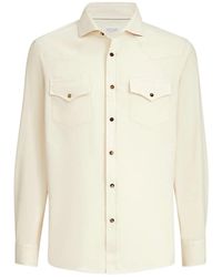 Brunello Cucinelli - Cotton Western Shirt - Lyst