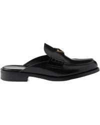 Prada - Brushed Leather Mules - Lyst