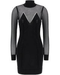 Elisabetta Franchi - Long Sleeve Logo Patch Dress - Lyst