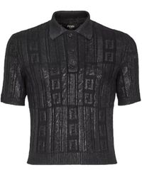 Fendi - Ff Detailed Short-Sleeved Polo Shirt - Lyst