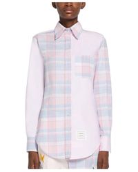 Thom Browne - Checked Long-Sleeved Shirt - Lyst