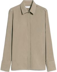 Max Mara - Logo Embroidered Long-Sleeved Shirt - Lyst