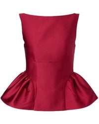 Roland Mouret - Peplum Taffeta Top - Lyst