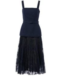 Oscar de la Renta - Cotton-Blend Tweed And Guipure Maxi Dress - Lyst