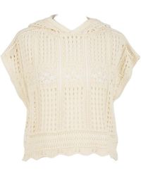 Twinset - Crochet-Knit Hooded Top - Lyst