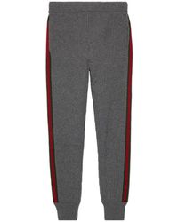 Gucci - Web-Stripe Ribbed-Knit Drawstring Track Pants - Lyst