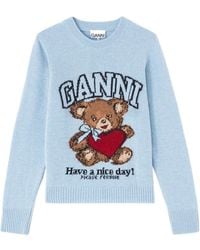 Ganni - Wool Crewneck Sweater - Lyst