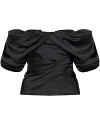 McQueen - Off-The-Shoulder Draped Top - Lyst