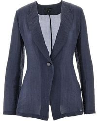Emporio Armani - Single-Breasted Long-Sleeved Jacket - Lyst