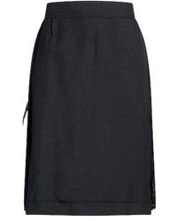 Maison Margiela - Minimalist Wool Satin Pencil Skirt - Lyst