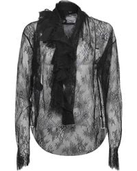Alberta Ferretti - Ruffled Laced Shirt - Lyst