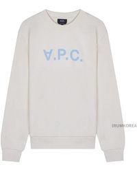 A.P.C. - Logo-Print Crew-Neck Sweater - Lyst
