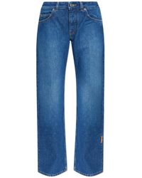 Off-White c/o Virgil Abloh - Logo Patch Straight Leg Jeans - Lyst