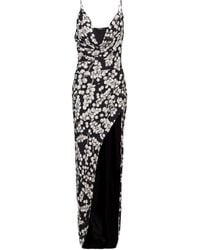 Balmain - Long Dress With Redcurrant Print - Lyst