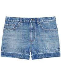 Givenchy - Frayed-Hem Denim Shorts - Lyst
