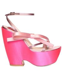 Roger Vivier - Choc Bow Satin Wedges - Lyst