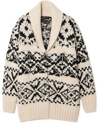 James Perse - Intarsia-Knit Wool-Blend Cardigan - Lyst