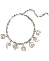 Alessandra Rich - Embellished Charm-Detailed Necklace - Lyst