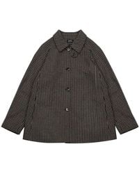 A.P.C. - Buttoned Check Coat - Lyst