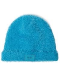 Fendi - Logo Patch Turned-Up Brim Beanie - Lyst