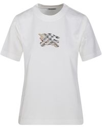Burberry - Ekd Check Crewneck T-Shirt - Lyst