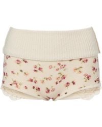 Magda Butrym - Floral Wool, Silk, And Cashmere Shorts - Lyst