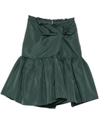 N°21 - Ruffled-Trim Twisted Midi Skirt - Lyst