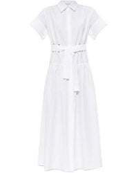 Max Mara - Agoraio Belted Short-Sleeved Midi Dress - Lyst