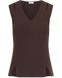 Roberto Collina - Ribbed Cut-Out Knitted Top - Lyst