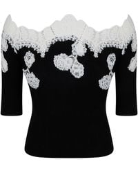 Ermanno Scervino - Lace-Detailed Knitted Top - Lyst