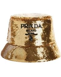 Prada - Sequins Logo Bucket Hat - Lyst