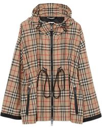 Burberry - Checked Drawstring Jacket - Lyst