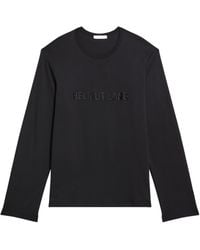 Helmut Lang - Logo-Embroidered Long-Sleeved T-Shirt - Lyst