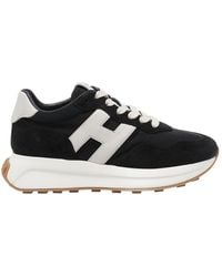 Hogan - Logo Patch Lace-Up Sneakers - Lyst