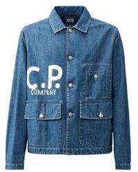 C.P. Company - Long-Sleeved Denim Coat - Lyst