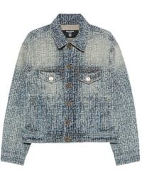 Balmain - Monogram Denim Jacket - Lyst