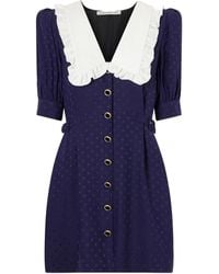 Alessandra Rich - Ruffled Silk-Jacquard Mini Dress - Lyst