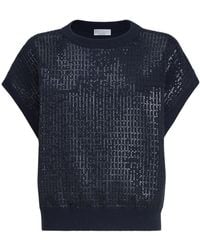 Brunello Cucinelli - Dazzling Check-Pattern Top - Lyst
