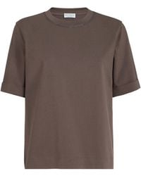 Brunello Cucinelli - Shiny Trims Jersey T-Shirt - Lyst