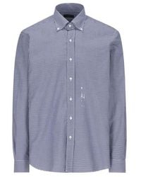 Fay - Checked Button-Up Shirt - Lyst