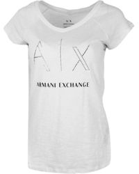 ARMANI EXCHANGE - Embellished V-Neck T-Shirt - Lyst