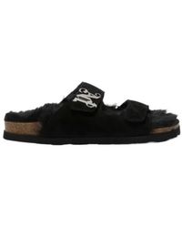 Palm Angels - Fur Logo Sandals - Lyst