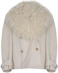 GIUSEPPE DI MORABITO - Belted Fur-Collar Coat - Lyst