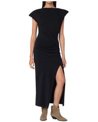 Isabel Marant - Shoulder-Pad Side-Slit Maxi Dress - Lyst