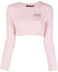 Gcds - Crystal-Embellished Crew-Neck Crop Top - Lyst